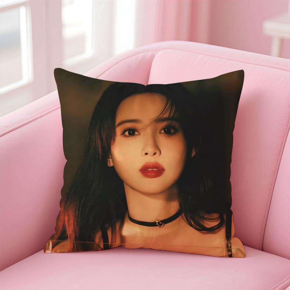 Popular fashion Chinese singer MMeng Jia Cushion Cover Pillow Case Soft Friendly Fabric Concealed Zipper
