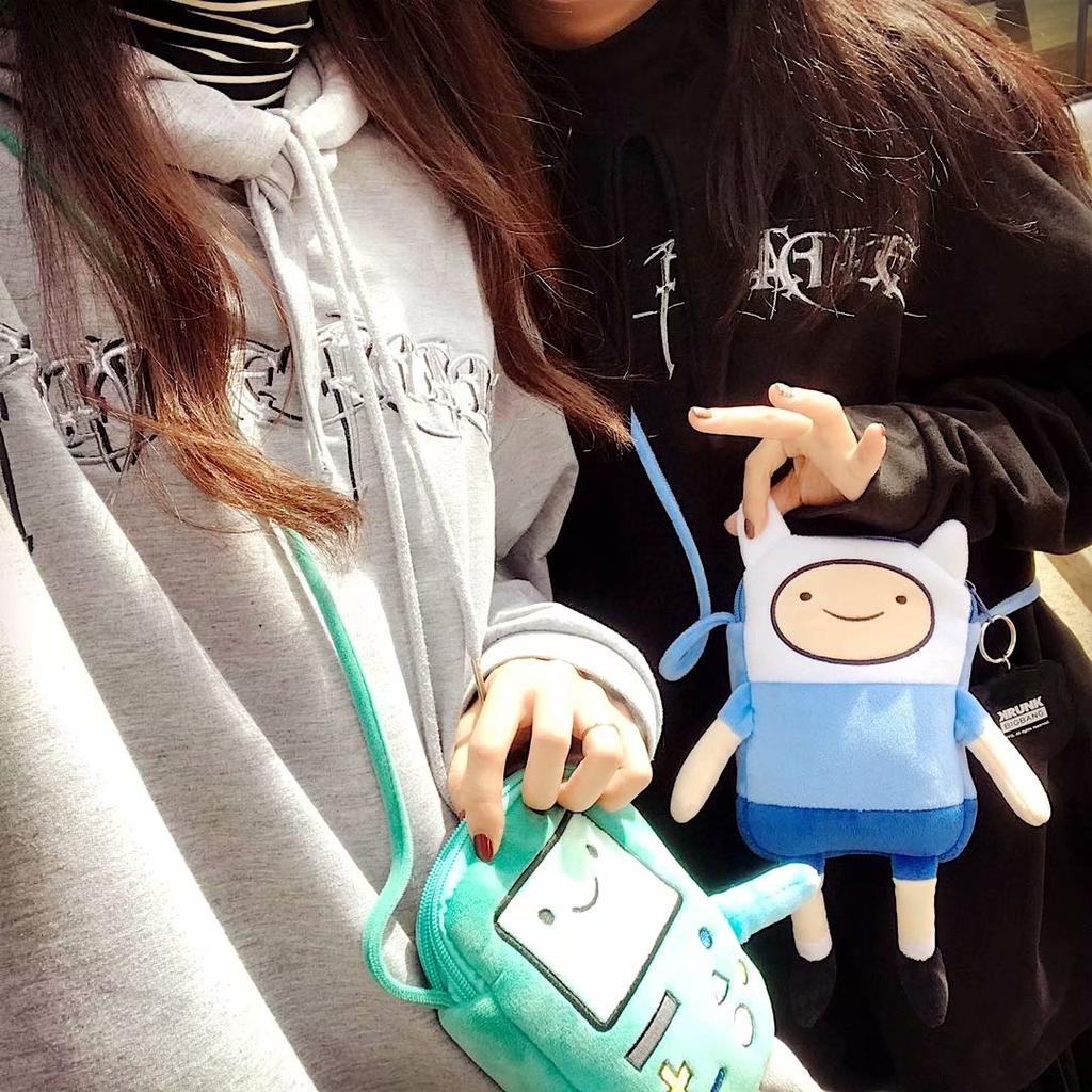 Finn & Jake Joc Figurină Anime Geantă Crossbody Swag Rap Pluș Monede Telefon Genti Advanture Robert BMO Geantă Jucării de Pluș pentru Copil Cadou