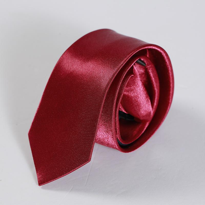 Zipper Tie Plain Face Upscale Groom Best Man Presides Over Hotel Business Men And Women Professional Dress Wedding Red And Black Collar