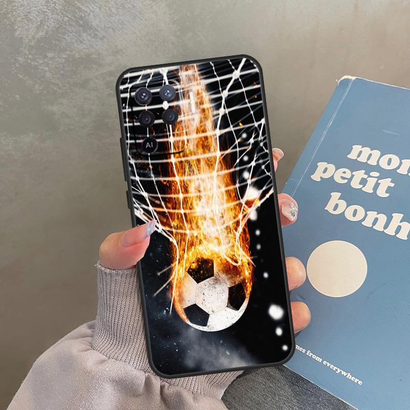 Fire Football Ball Soccer Case For Oppo A80 A40 A60 A98 A78 A18 A38 A58 A16 A76 A96 A17 A77 A74 A94 A54 A57S A15 Cover
