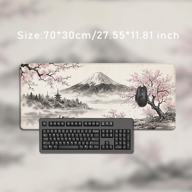 Mouse Pad Japanese Sakura Fuji Landscape Gaming Printon Demand Large Mousepad XXL Playmat Non-Slip Soft Office Mouse Mats