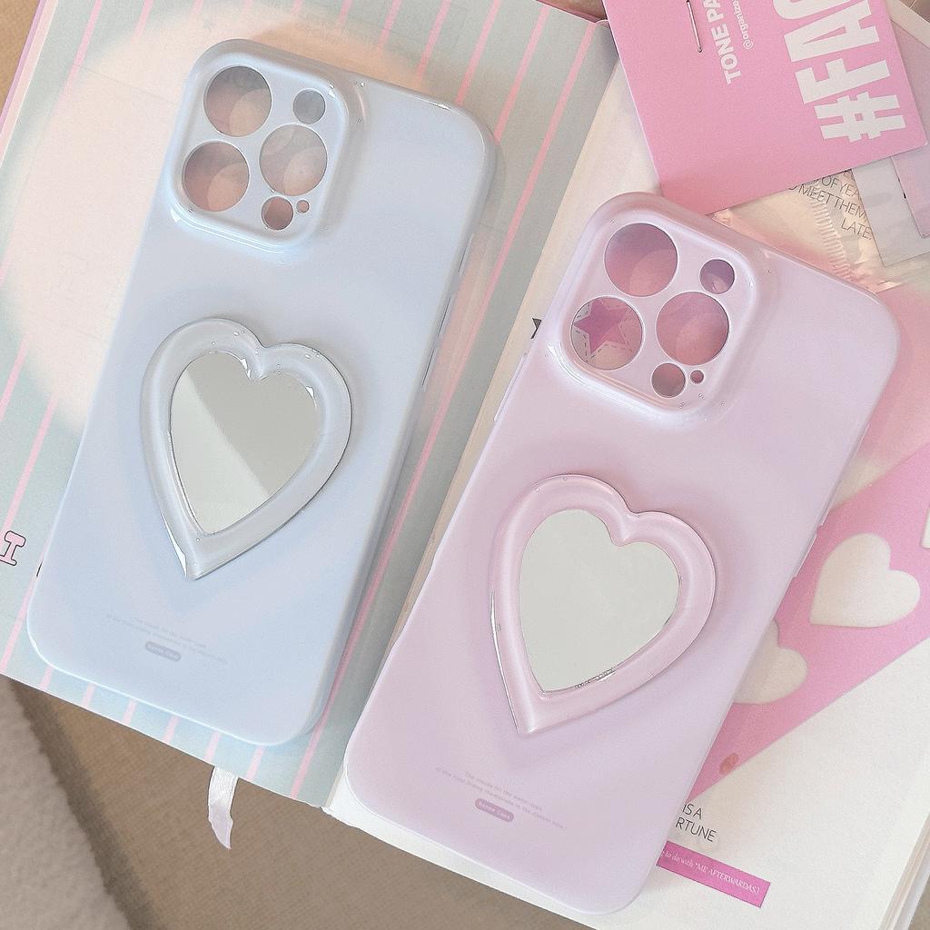 Love Mirror Three dimensional Suitable for IPhone16 Mobile Phone Case Apple 15promax Philin Soft 13 All Inclusive 14 Niche