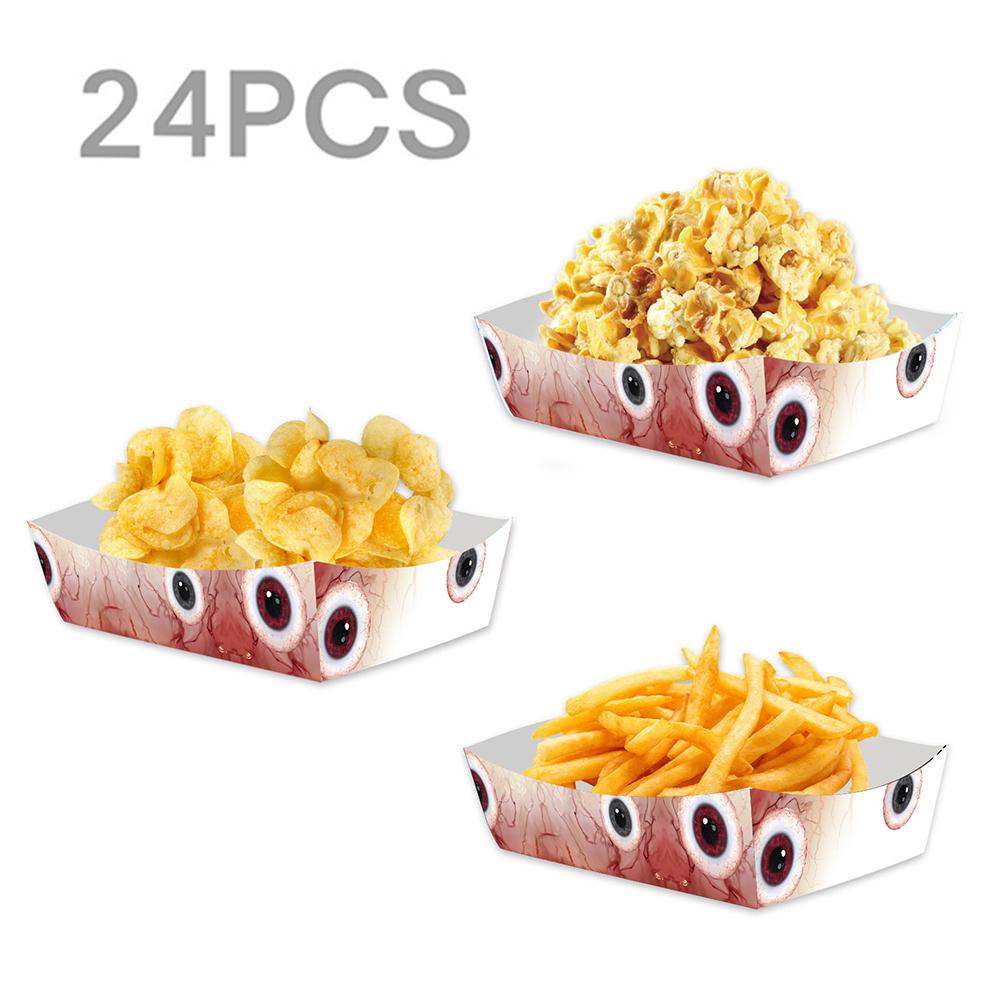 Halloween Eyeball Theme Party Supplies Set Scary Disposable Tableware Kit Plates/Napkins/Banner/Tablecloth Decor All-in-One Pack