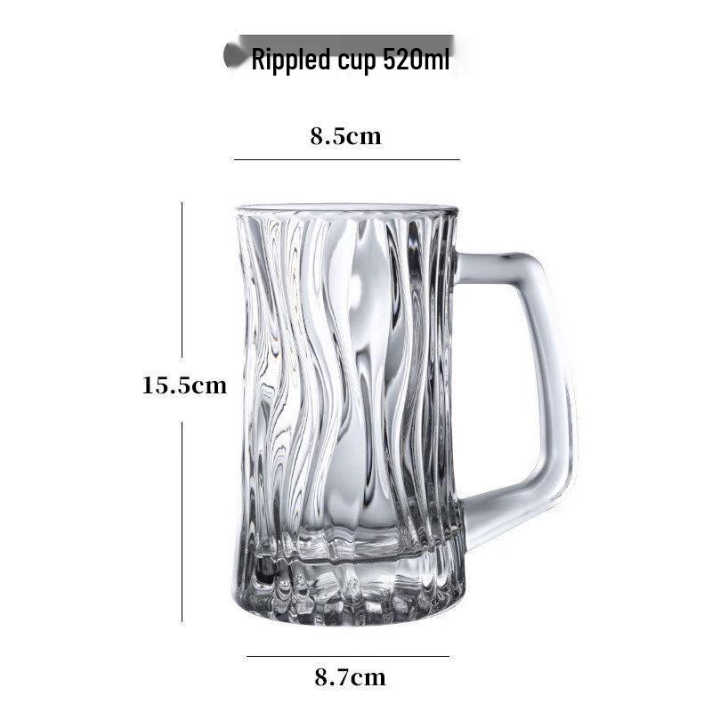 Классическая стеклянная пивная кружка с ручкой