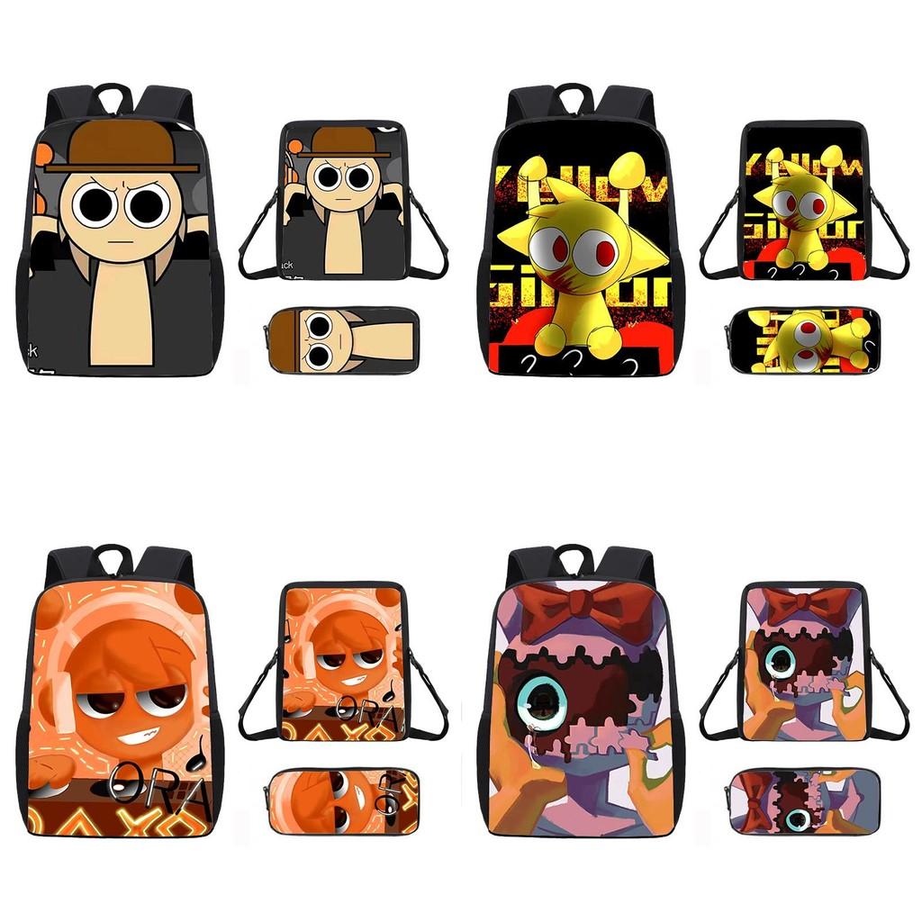 Pattern Cartoon Incredibox Backpack Shoulder Bag Pencil Case Three Set Piece