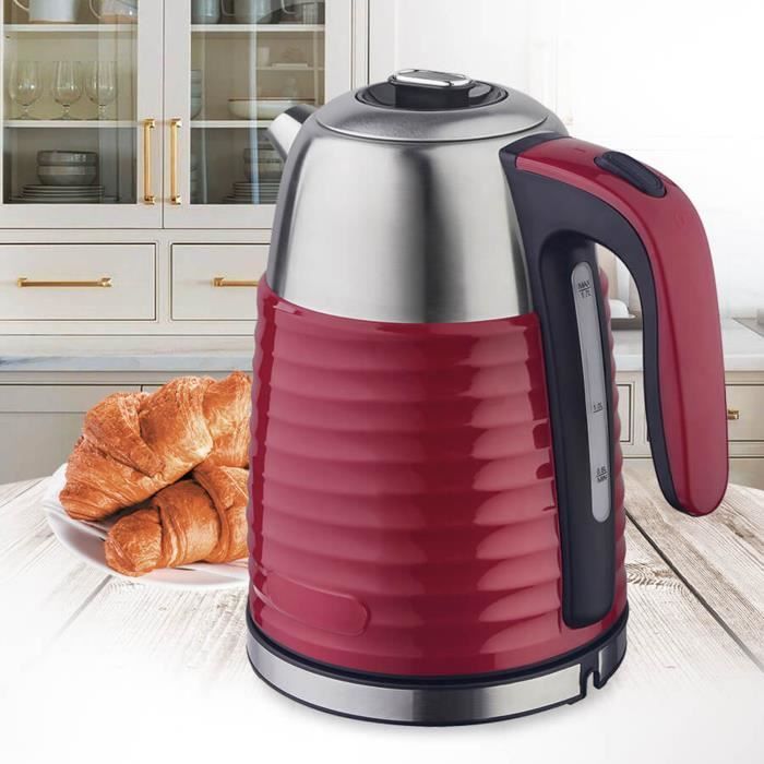 Maestro MR-051 Cordless Electric Kettle, 1.7L - Red Stainless Steel Stylish Overheat Protection