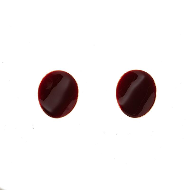 Trendy Japanese-Korean Enamel Glaze Large Stud Earrings - Versatile Street Style Women's Ear Pendants