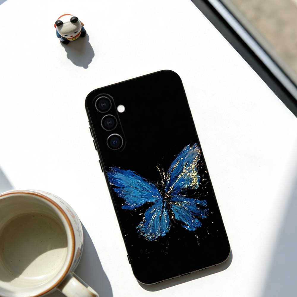 

Beautiful butterfly Phone Case For Samsung Galaxy A73,A72,A71,A70,A53,A52,A51,Soft Black Cover Samsung a73 5g