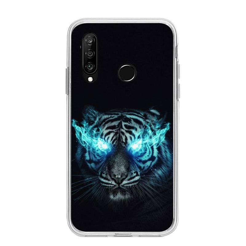 Husă de Telefon Tigru la Modă Pentru Huawei P20 P40 Lite P30 Pro P Smart 2019 Nova 3e 6 Se Husă Moale Transparentă din Silicon