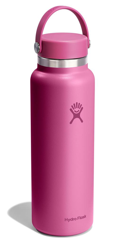 Wide Mouth 40oz 1.1L Stainless Steel Water Bottle with Leaf Design (Official Japanese Product)