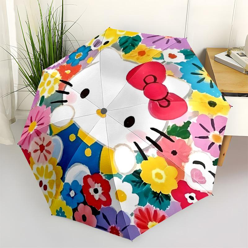 

1pc Hello Kitty Automatic Open/Close Umbrella - Compact Travel Umbrella with 8-Rib Durable Frame, Lightweight & Portable yy251023001