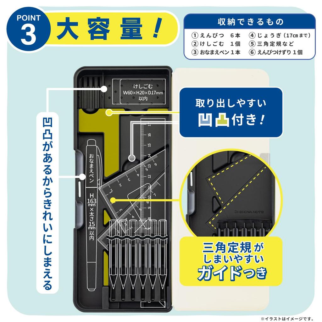 Showa Note Pokémon Pencil Case, Single-Sided Opening, Black, 434729001