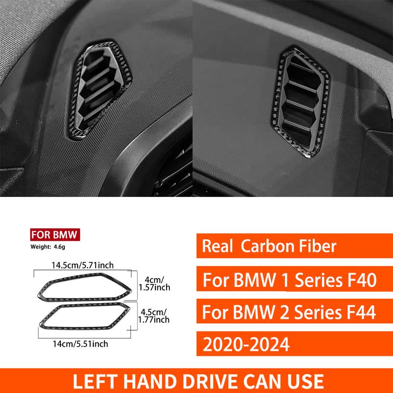 For BMW 1 2 Series F40 F44 -2024 Real Carbon Fiber Stickers Trument Defogger Vent Panel Car Accessories Ide Decorative