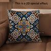 2D Exquisite Geometric & Floral Patterned Cushion Covers Pattern Cushion Cover Suitable For Sofa Bedroom Car Pillow Cover