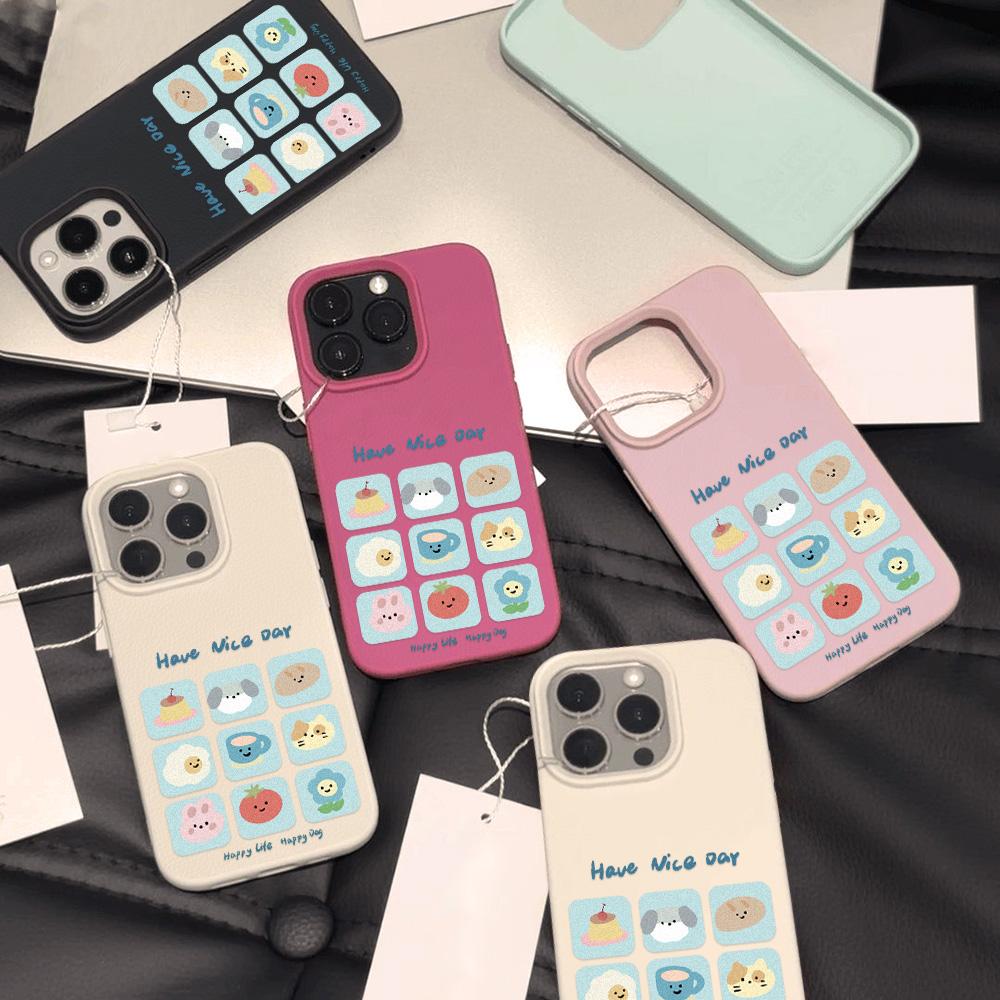 Phone Case for iPhone 11 13 Case iPhone 12 14 15 16 Pro Max 12 Pro 15 Plus Leather Painted Waterproof Drop-proof and Wear-resistant Cartoon