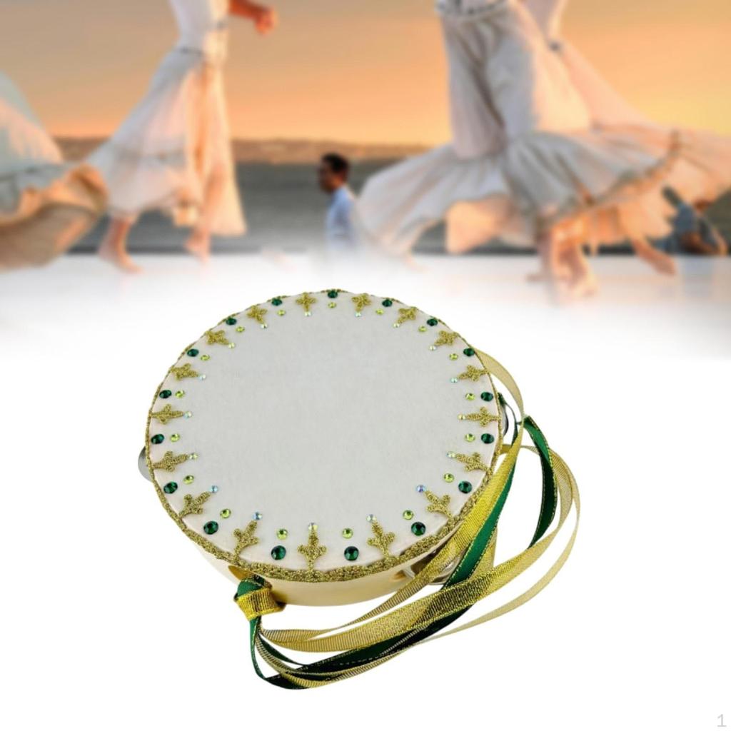 Ballet Dance Tambourine Green Accessory Kids Games Hand Percussion Performance for