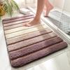 Striped Bathroom Thickened Floor Mat Long Hair Anti-fouling Anti-slip Mat Super Absorbent Floor Mat Soft Skin-friendly Mat