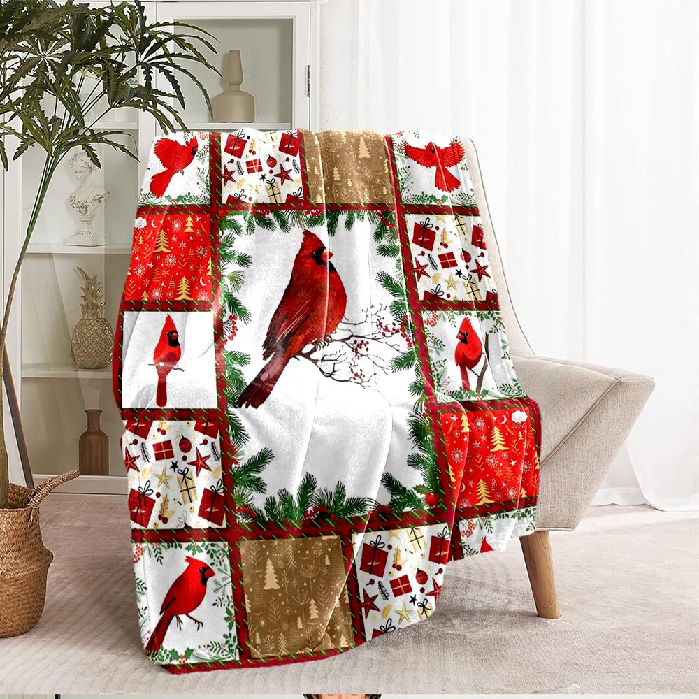 Christmas Theme Printed Blanket - Perfect for Couch, Bed, Travel & Outdoor Use | Machine Washable, Cozy & Durable.