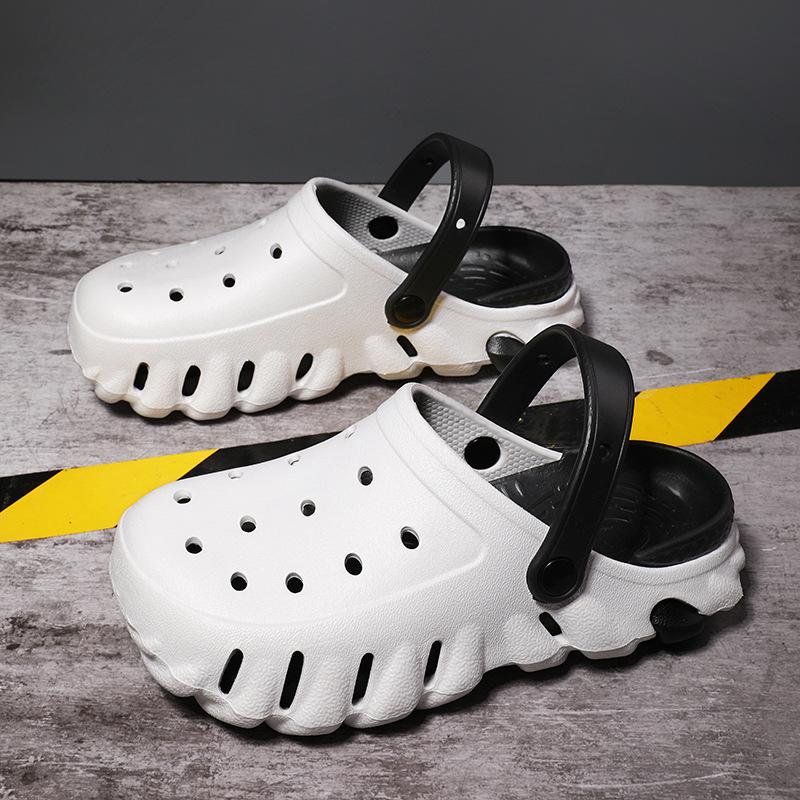 

Летняя новая корейская версия модной пляжной обуви, туфли с отверстиями, повседневные универсальные наружные сандалии большого размера, модная мужская обувь 39