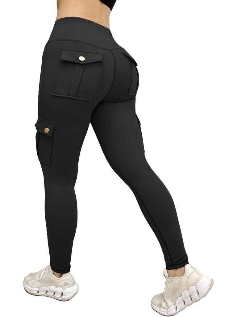 Women's High-Waist Quick-Dry Pocket Fitness Pants - Elastic & Tight Sports Leggings for Running & Bodybuilding
