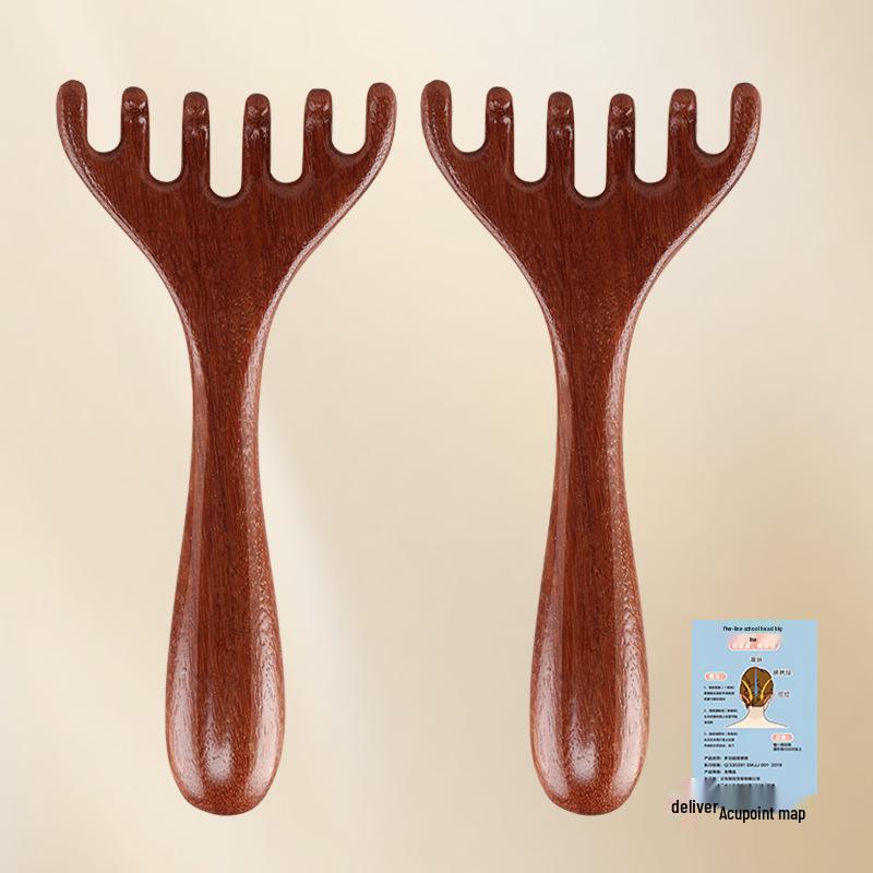 Sandalwood Antler Massager: Five-Claw Scalp Therapy Comb