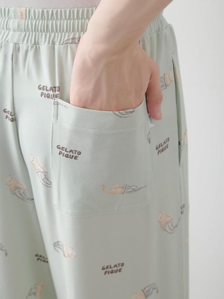 Gelato Pique HOMMEsleeping Cat Print LPT Set PMCT254993MNTL One-Point T-Shirt + All-Over