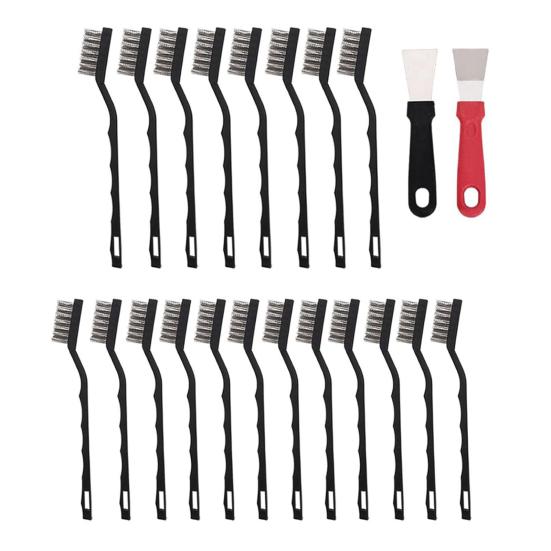 

Набор из 22 шт./набор Щетка проволочная Эргономичная ручка Щетка из нержавеющей стали Удаление ржавчины Очистка Металлические детали Очистка Инструмент B