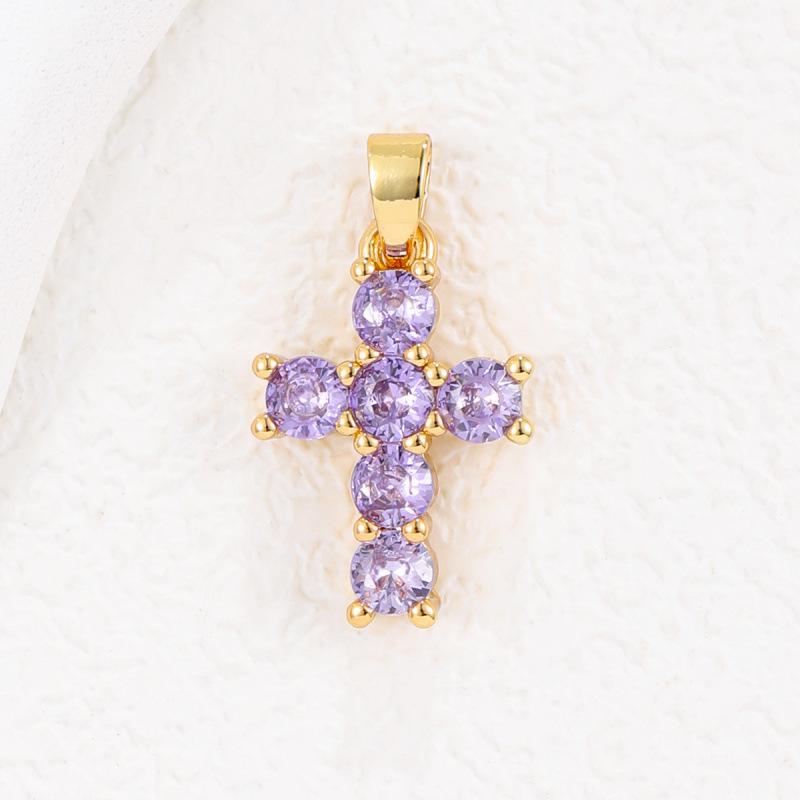 Exquisite Copper Micro-Plated Gold Birthstone Pendant for Every Month