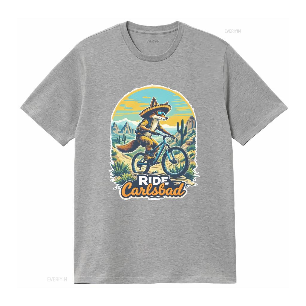 Ride Carlsbad Fox Fun Usa Bike Cycling Animal T Shirt Vintage Slightly Homme Versatile Unisex Stretched