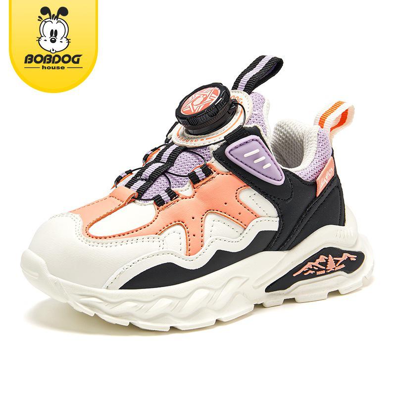Babudou 2024 Autumn Kids' Breathable Casual Shoes: Girls' Dad Shoes for Infants, Medium, and Large Children.