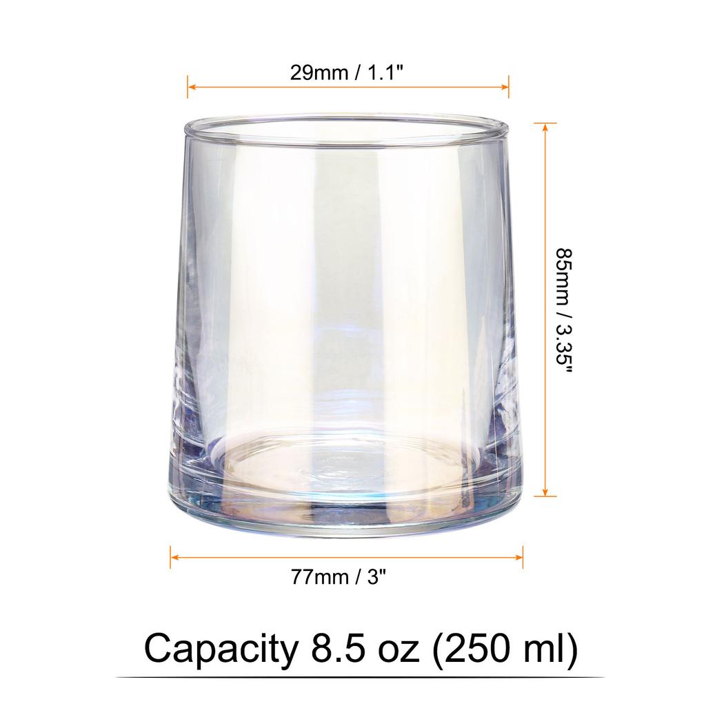 1/2pcs Whiskey Glasses 8.5oz Clear Rocks Whiskey Glasses for Rum Old Fashioned Glass Cups Cocktails Beer At Home Bar Birthdays
