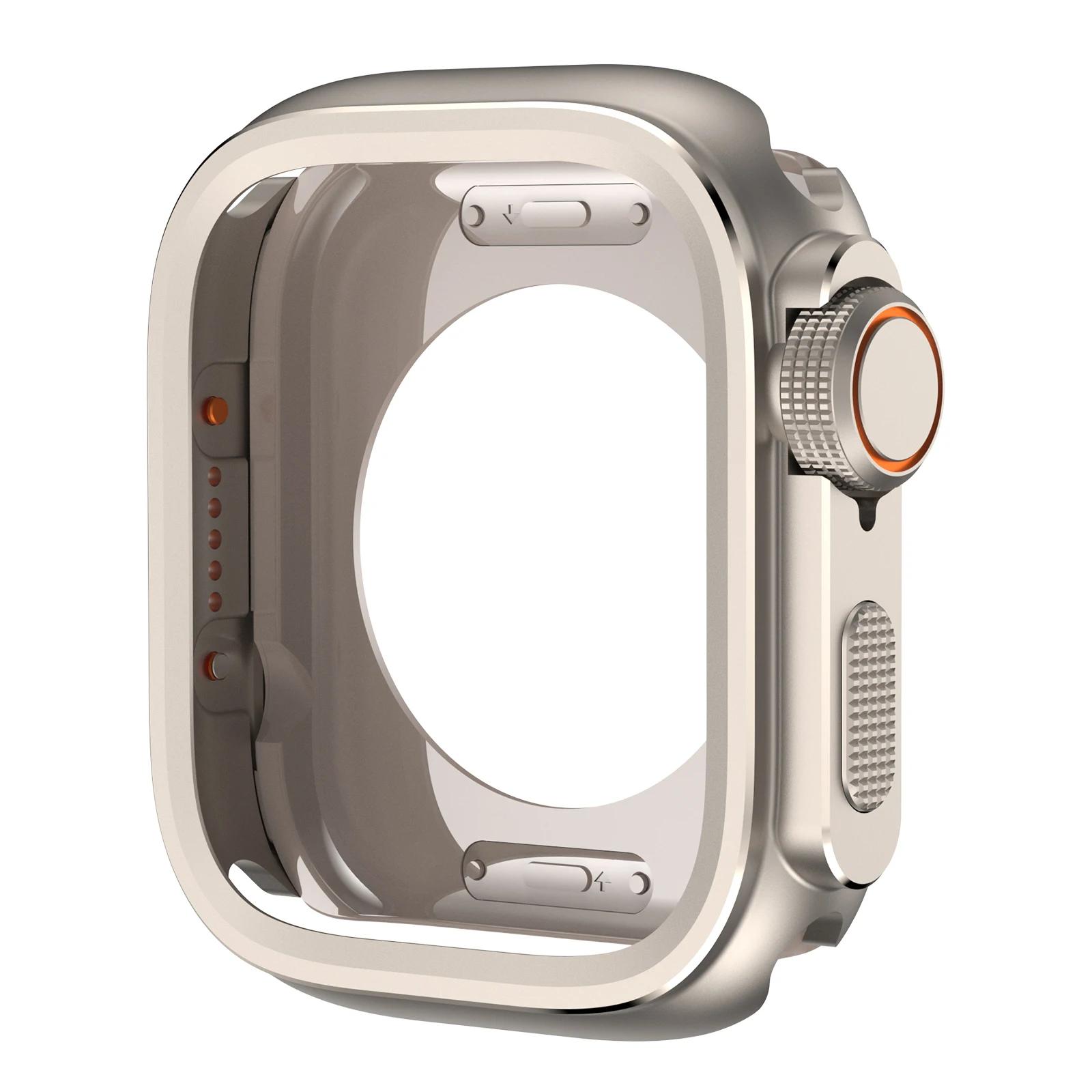 

Чехол для Apple Watch Ultra 2 1 серии 10 9 8 7 6 5 4 SE металлическая крышка жесткий бампер для iWatch полный протектор черный 46мм 44мм 45мм Series 10 46mm