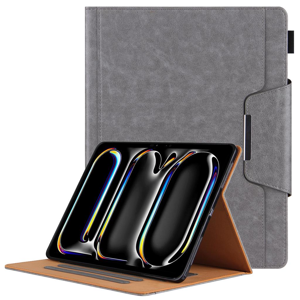 For iPad Pro 11 (2024) Case Adjustable Stand PU Leather Tablet Cover with Auto Wake/Sleep