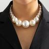 Collana a Strati con Perle Imitazione Retro - Stile Europeo & Americano, Choker Esagerato alla Moda, Design di Lusso Leggero
