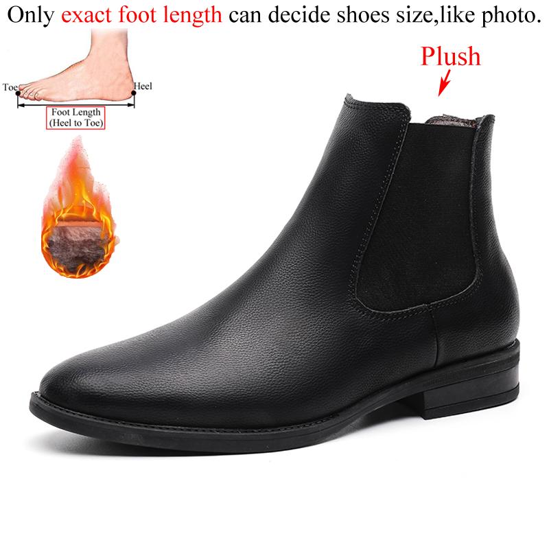 Men Chelsea Boots Genuine Leather High Top Ankle Shoes Pointed Toe Brand Retro Comfortable Big Size 47 48