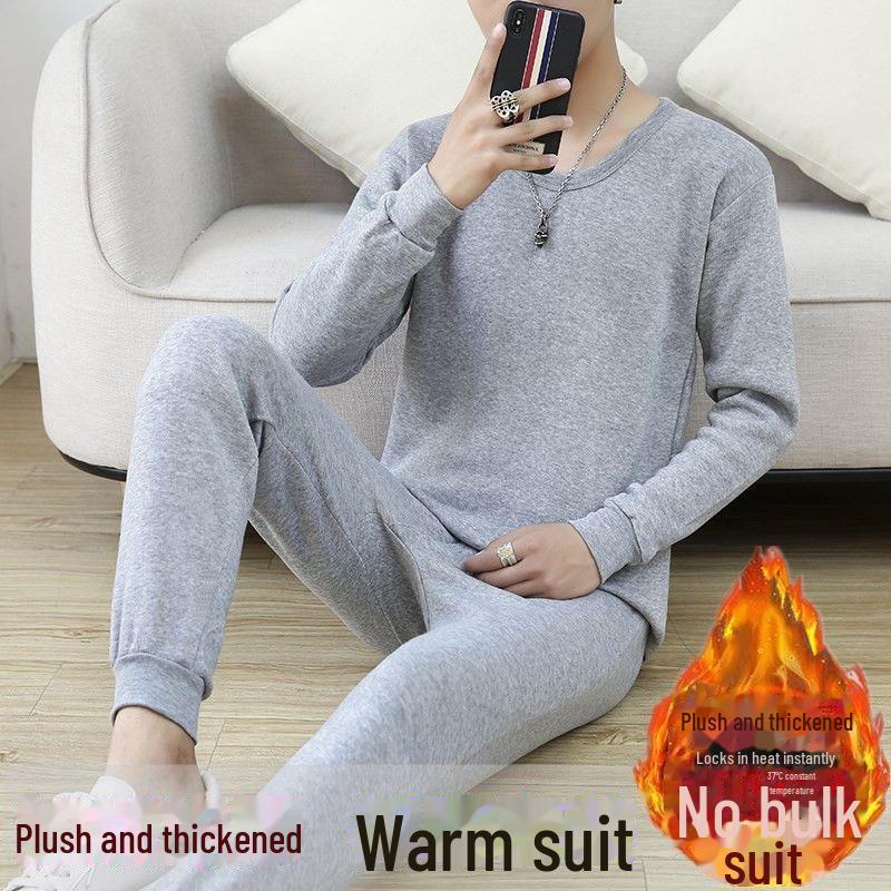 "Men's Plus Size Thermal Underwear Set - Half Turtleneck, Thick Velvet for Winter, Ideal for Middle-Aged and Elderly"