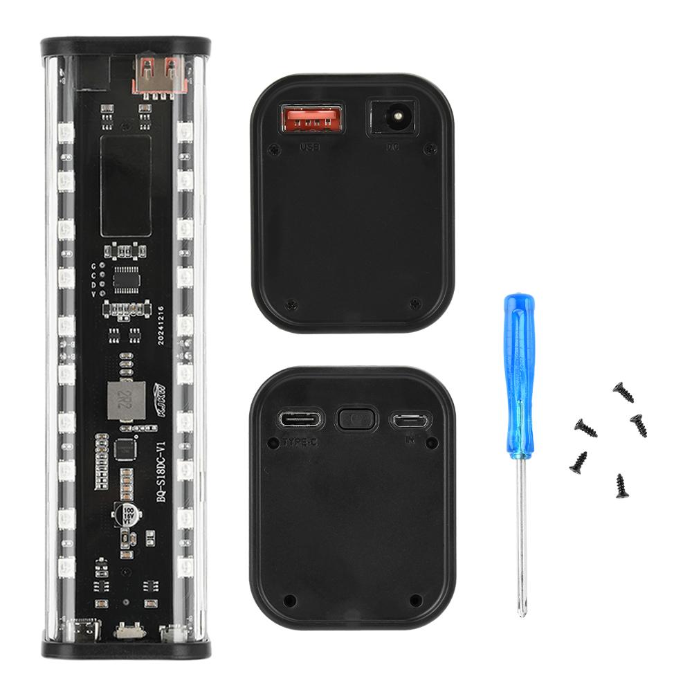 DIY 8pcs*18650 Power Bank Case No-welding Battery Box Mecha Transparent Shell Long Endurance Fast Charging Mobile Power Supply