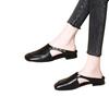Soft leather bag head half slippers women's summer fashion outer wear 2025 new retro versatile casual flat lazy muller shoes