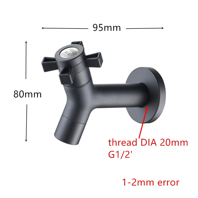 Stainless Steel Brushed Outdoor Garden Washing Machine Tap Sink Faucet G1/2 Threaded Cold Water Taps