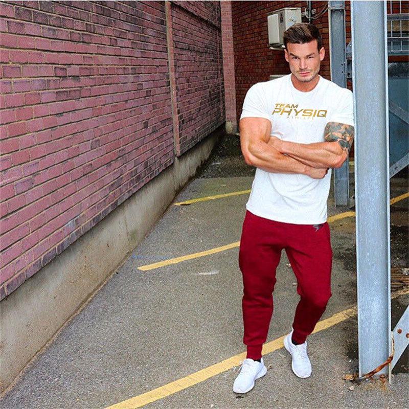 Men's Spring Sports Short-Sleeve T-Shirt with Custom Logo - European & American Style, Large Size, Breathable Cotton for Training