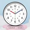 Colorful Early Education Wall Clock Mute Round Electronic Color Clock Digital Pattern Punch-free Learning Wall Hanging Clock