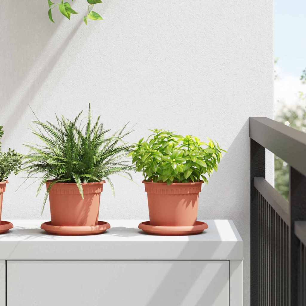 Flower Pots 6 Pcs Terracotta Red Ø 12.5 X 10 Cm Plastic