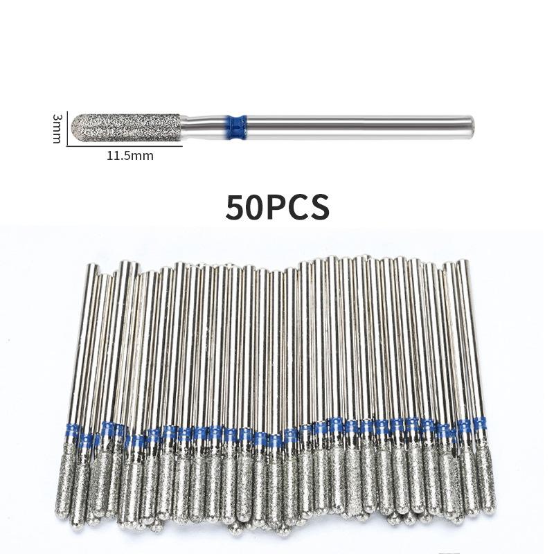 50PCS Diamond Nail Drill Bits Grinding Head Set For Manicure Pedicure Dead Skin Removal Nail Electric Milling Cutters