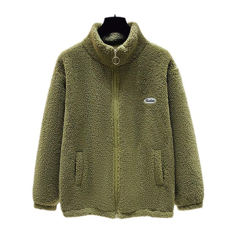 Unisex Fleece-Lined Lamb's Wool Jacket - Warm and Thick for Autumn/Winter