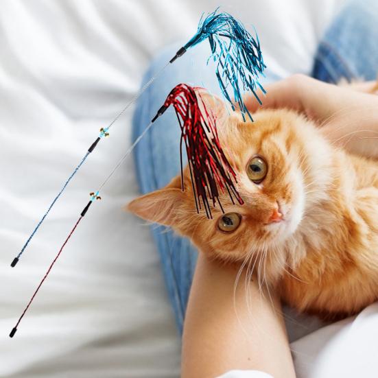 Teaser Cat Toy Interactive Relieve Boredom Plastic Attractive Teaser Stick for Indoor