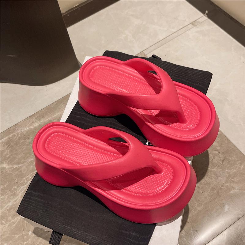 2025 Women's Thick-Soled Flip-Flops: Soft EVA Summer Sandals, Korean Style Trend