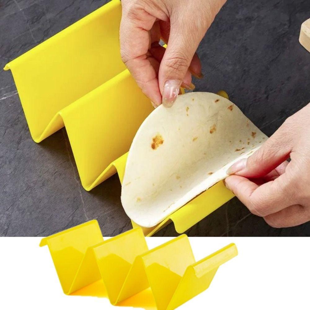 6pcs Wavy Colorful Taco Holder Microwaveable Taco Tray Mexican Pancake Rack  Dinning Table