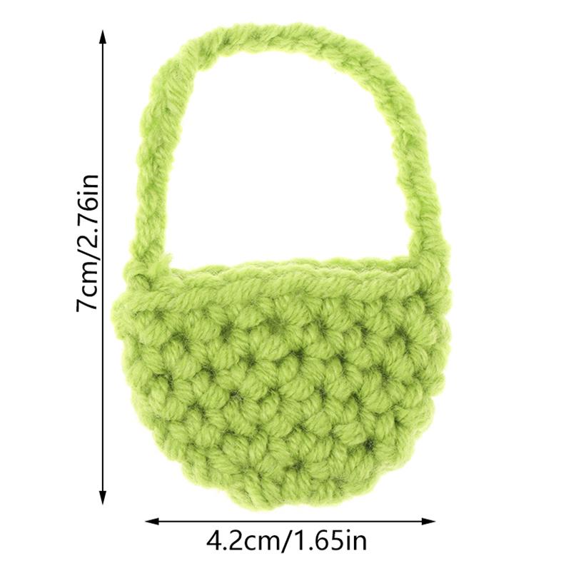 1/12 Dollhouse Woven Plush Shoulder Bag Dollhouse Mini Crossbody Bag Handbag For Dolls Dress Up Aceessories