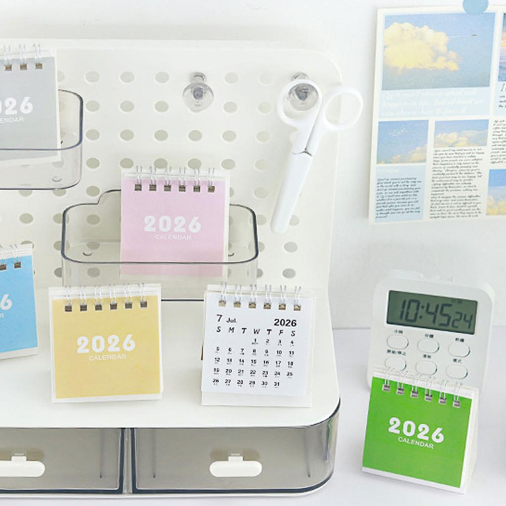 2026 Desk Calendar Twin-Coil Binding 17 Month Paper Calendar from Aug 2025 To Dec 2026 Office Tabletop Calendar Planner