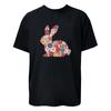 Koszulka z Królikiem Wielkanocnym i Kwiatami Unisex Kolorowa Męska, Damska Koszulka Graficzna Unisex T-Shirt
